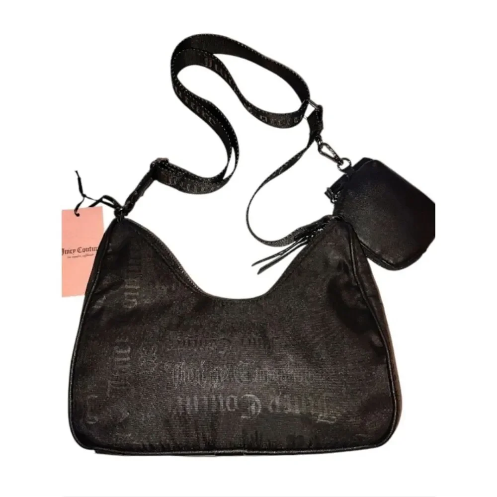 Juicy Couture Black‎ Crossbody Bag with Coin Pouch & Wallet Set NWT